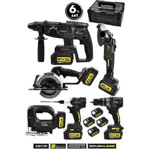 21V Akülü 6'lı Set Kırıcı Delici Hilti Taşlama Somun Sıkma Vidalama Daire Testere Dekupaj