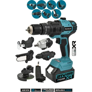 Profesyonel 7 Başlıklı Set 21V Vidalama Taşlama Somun Sıkma Tilki Kuyruğu Budama Hava Pompası Hilti