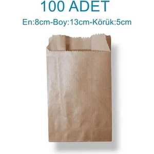 100'LÜ Mini Boy Takı & Hediye Kese Kağıdı – (8X13X5 Cm, Kahverengi, Küçük Hediyeler Için)