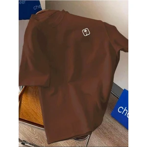 Göğüs Baskılı Basic T-Shirt