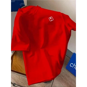 Göğüs Baskılı Basic T-Shirt