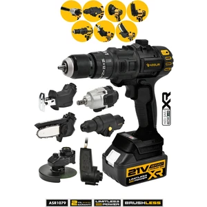 Profesyonel 7 Başlıklı Set 21V Taşlama Vidalama Somun Sıkma Hilti Tilki Kuyruğu Budama Hava Pompası