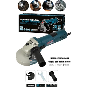 850W Avuç Taşlama Makinesi 125mm Bakır Sargılı Spiral