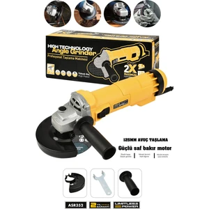 750W Avuç Taşlama Makinesi 125mm Bakır Sargılı Spiral