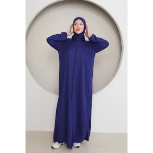 Fermuarlı Kadın Tesettür Namaz Elbisesi Kendinden Şallı