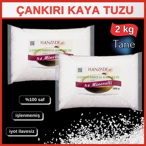 Hanzade Bitkisel 84 Mineralli Doğal Çankırı Kristal Tane Kaya Tuzu 2 kg