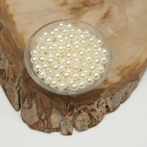 Prestij Boncuk Lüks Krem Plastik Inci Boncuk 8 mm 500 Gram