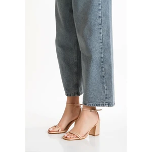 MFT Ayakkabı Nude Kadın 8 cm Kalın Topuklu Ayakkabı