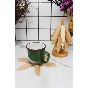 4'lü Standlı Ahşap Nihale - Bambu Nihale - Pratik Katlanır Nihale