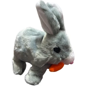 Pilli Sesli Zıplayan Hareketli Havuçlu Peluş Tavşan 18X17 cm