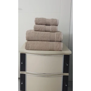 Pamuk Havlu 4 Lü Set ( 2 Adet 70 x 140 Banyo Havlusu + 2 Adet 50 x 90 El Yüz Havlusu) Kahverengi
