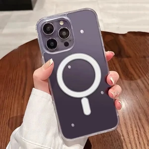 Elmalı Store Apple iPhone 16 Pro Uyumlu Kılıf " Kırılmaz Cam Hediyeli " Magsafe Wireless Köşe Korumalı Darbe Emici Şeffaf Sert Silikon Kapak