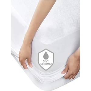 Micro Fitted Full Kenar Su Sıvı Geçirmez Alez Çarşaf 90 x 190 Tek Kişilik Beyaz Renkli Yatak Koruyucu