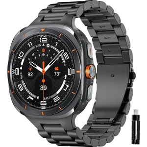 MMP Shop Samsung Galaxy Watch 7 Ultra 47MM Uyumlu Paslanmaz Çelik Akıllı Saat Kordonu