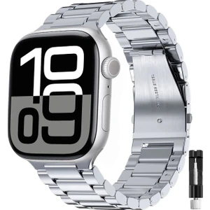 MMP Shop Apple Watch Seri 2 3 4 5 6 7 8 Se Ultra Uyumlu 38 40 41MM Paslanmaz Çelik Akıllı Saat Kordonu