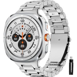 MMP Shop Samsung Galaxy Watch 7 Ultra 47MM Uyumlu Paslanmaz Çelik Akıllı Saat Kordonu
