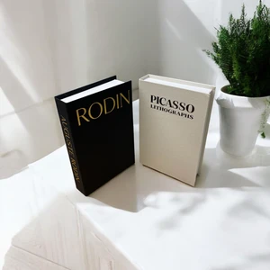 Saccura Decor Rodın & Pıcasso 2li Italyan Kumaş Kaplı Dekoratif Kutu Seti
