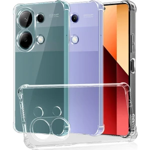 Caseworld Xiaomi Poco M6 Pro 4g Kapak Kamera Korumalı Airbag Antishock Köşe Korumalı Şeffaf Silikon Kılıf