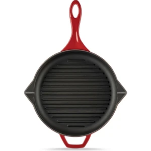 Yuvarlak Döküm Grill Izgara Tava 24CM Kırmızı  Hs Y Gtv 24