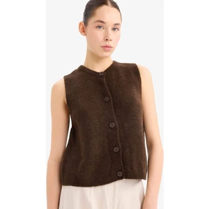 Regular Fit V Yaka Cepli Düğmeli Triko Yelek E4686AX25SP