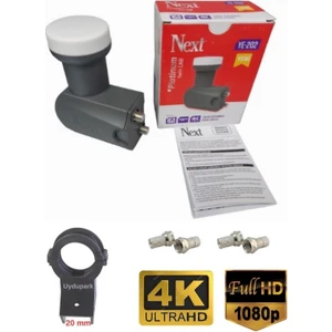 2'li İki  Çıkışlı Çanak Anten Lnb'si+20 mm Lnb Tutucu Plastiği