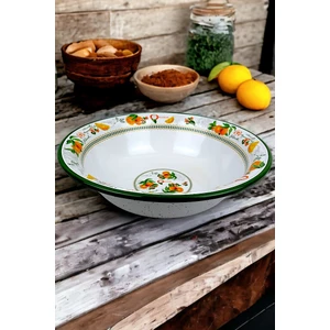 36 cm 4,5 Litre Emaye Leğen Çırpma ve Karıştırma Kabı, Hamur Leğeni. Meyvelik. Çeyiz.  Büyük Kase