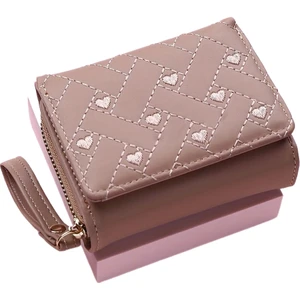 Kadın Cüzdan Kısa, Basit Aşk Işlemeli Üç Çanta Kart Çantası Çok Kart Cüzdan (Yurt Dışından)
