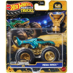 Hot Wheels Monster Trucks Bigfoot Trophy Şampiyonları Tekli Arabalar JDV96 -  JDW01 Mega - Wrex