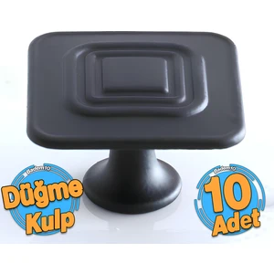 10 Adet Klas Kulp Düğme Mat Siyah Mobilya Mutfak Dolabı Çekmece Dolap Kapak Kulpu Metal