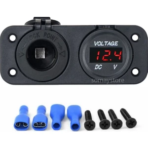 Marin Şarj + Voltmetre Soketi 12-24V