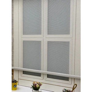 Yazar Home Çift Mekanizmalı Zincir Desenli Tül+Stor Perde