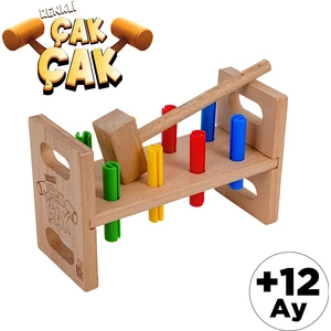 Çak Çak Doğal Ahşap Bebek Oyunu Çak Çak Tak Çekiç Oyunu