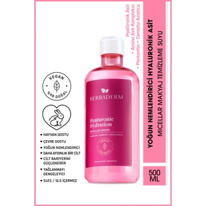 Hyaluronic Hydration, Yoğun Nemlendirici Micellar  Makyaj Temizleme Suyu 500 ml