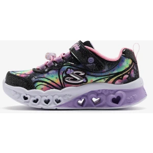 Flutter Heart Lights - Groovy Swirl Büyük Kız Çocuk Siyah Işıklı Spor Ayakkabı 303253L Bkpk