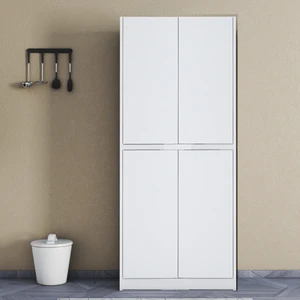 Umg Mobilya Patentli Santra Kulpsuz 4 Kapaklı, Çok Amaçlı Dolap, Mutfak, Elbise, Balkon, Kiler Dolabı, Dosya Dolabı