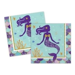 Miray Süs Kağıt Peçete Deniz Kızı Pırıltılı 33 x 33 cm Pakette 16'lı