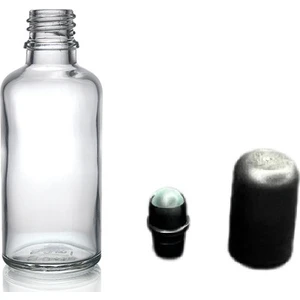 Zylan Ambalaj 30 ml Şeffaf Cam Şişe Roll-On Şişe 12 Adet