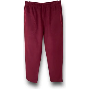 Kadın Bordo Polar Cepli Kışlık Kalın Pijama Altı