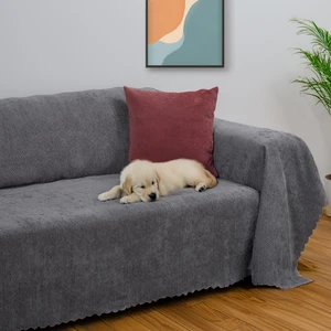 Latuda Home Zenit Koltuk Örtüsü 175x300 LARGE Dekoratif Jakarlı Şönil   | Kanepe Örtüsü |  Kaymaz , Gri