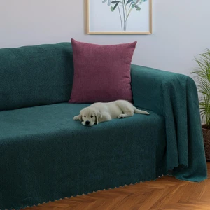 Latuda Home Zenit Koltuk Örtüsü 175x350 XLARGE Dekoratif Jakarlı Şönil   | Kanepe Örtüsü |  Kaymaz , Zümrüt