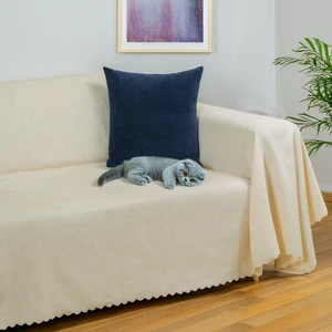 Latuda Home Zenit Koltuk Örtüsü 175x350 XLARGE Dekoratif Jakarlı Şönil   | Kanepe Örtüsü |  Kaymaz , Ekru