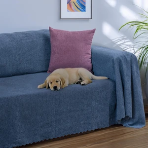 Latuda Home Zenit Koltuk Örtüsü 175x300 LARGE Dekoratif Jakarlı Şönil   | Kanepe Örtüsü |  Kaymaz , Gece Mavisi