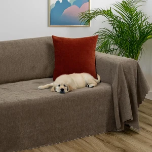 Latuda Home Zenit Koltuk Örtüsü 175x350 XLARGE Dekoratif Jakarlı Şönil   | Kanepe Örtüsü |  Kaymaz , Kahve