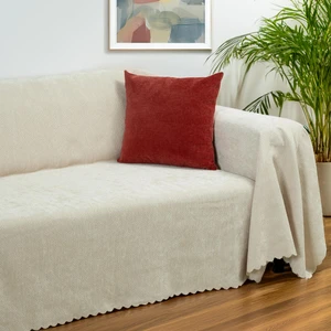 Latuda Home Zenit Koltuk Örtüsü 175x350 XLARGE Dekoratif Jakarlı Şönil   | Kanepe Örtüsü |  Kaymaz , Krem