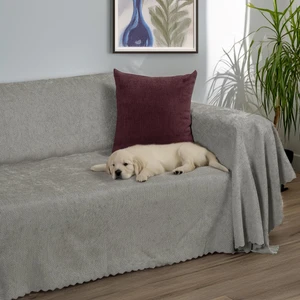 Latuda Home Zenit Koltuk Örtüsü 175x350 XLARGE Dekoratif Jakarlı Şönil   | Kanepe Örtüsü |  Kaymaz , Gümüş