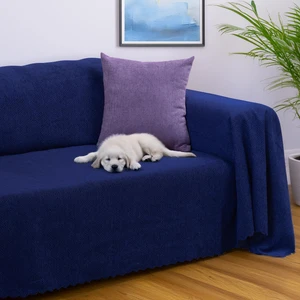 Latuda Home Zenit Koltuk Örtüsü 175x300 LARGE Dekoratif Jakarlı Şönil   | Kanepe Örtüsü |  Kaymaz , Lacivert