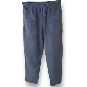 Kadın Füme Polar Cepli Kışlık Kalın Pijama Altı