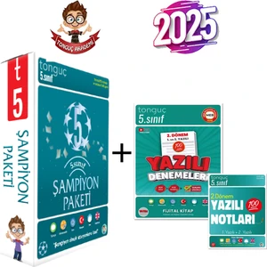 Tonguç Akademi 5. Sınıf Tüm Dersler Şampiyon Paket + 5. Sınıf Yazılı Denemeler - Yazılı Notları 2.dönem