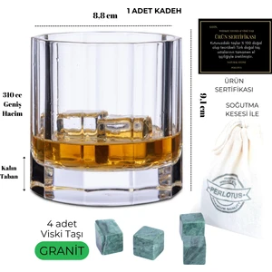 310 cc Churchill Nude Kristal Viski Bardağı Viski Taşı Hediyeli