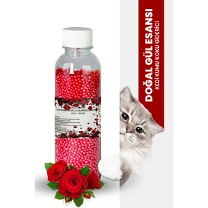 Kedi Kumu ve Tuvaleti Koku Giderici Granül, Gül Ferahlatıcı Etkili, Kokusuz Tuvalet Için, 250ML